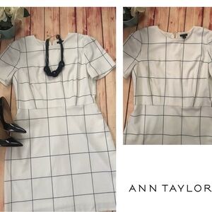 Ann Taylor white and black dress